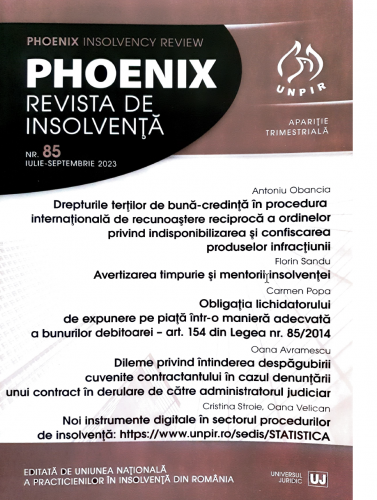 Revista de insolvență Phoenix nr. 85/iulie-septembrie 2023